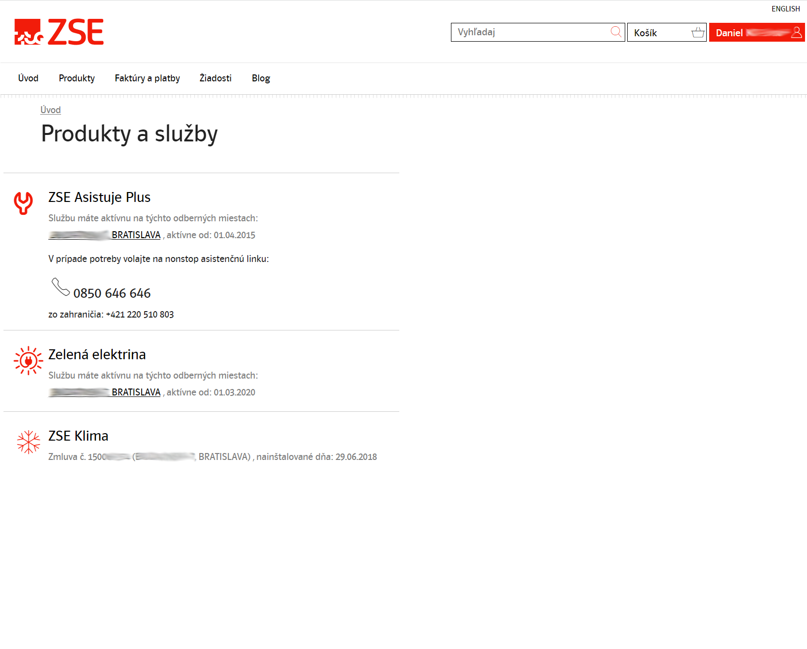 moje produkty a zlužby
