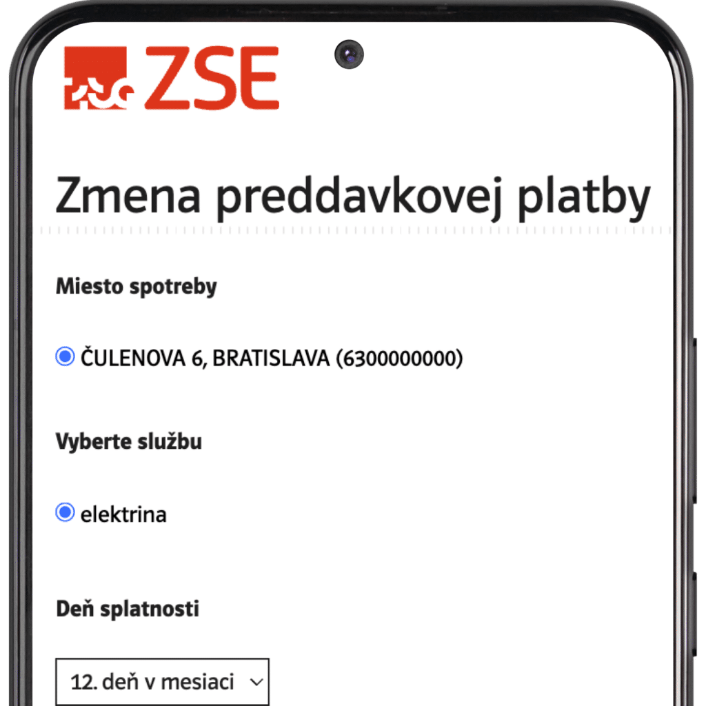 Zmena preddavkovej platby