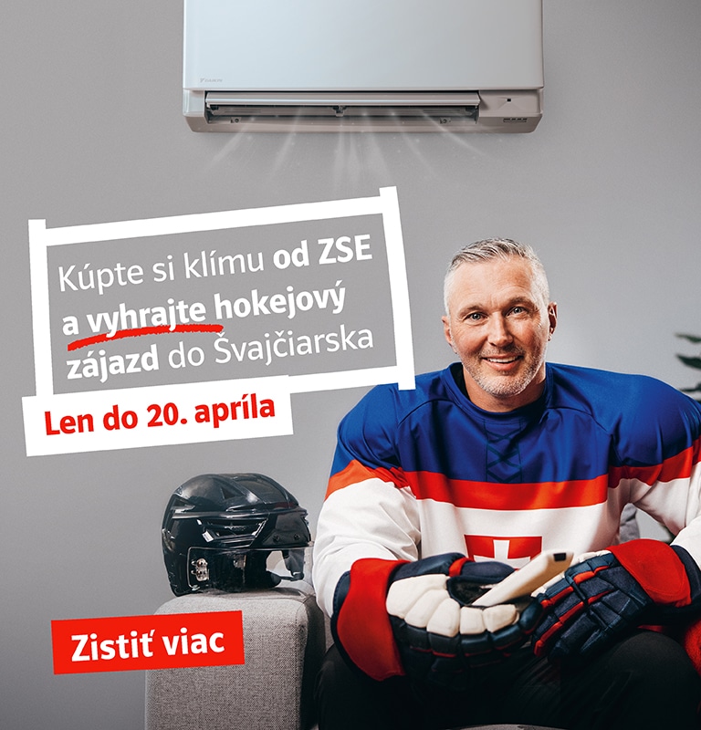 Kúpte si klímu od ZSE a vyhrajte hokejový zájazd do Švajčiarska. Len do 20. apríla. Zistiť viac