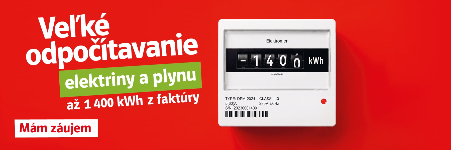 Veľké odpočítavanie elektriny a plynu až 1 400 kWh z faktúry. Mám záujem