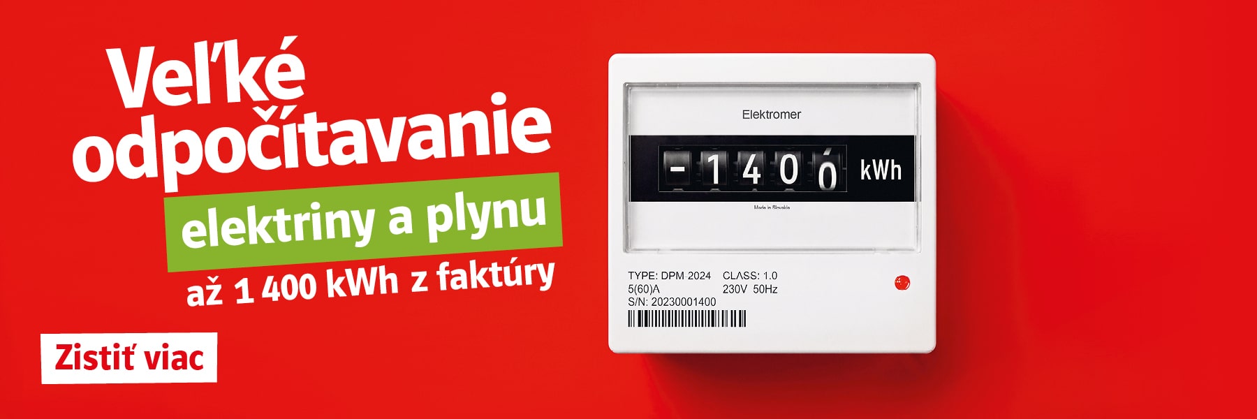 Veľké odpočítavanie elektriny a plynu až 1 400 kWh z faktúry. Zistiť viac
