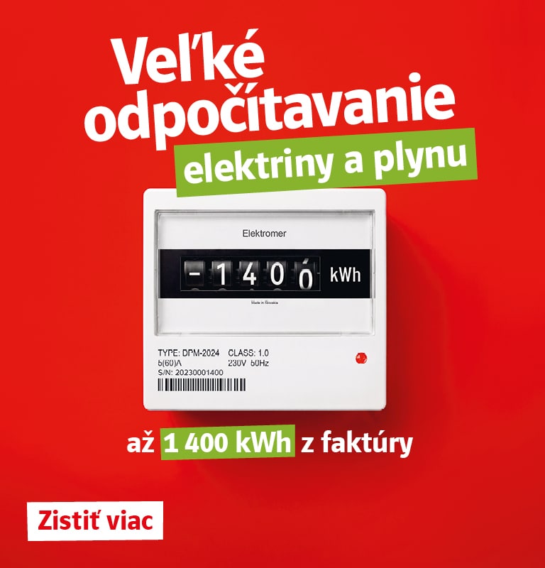 Veľké odpočítavanie elektriny a plynu až 1 400 kWh z faktúry. Zistiť viac
