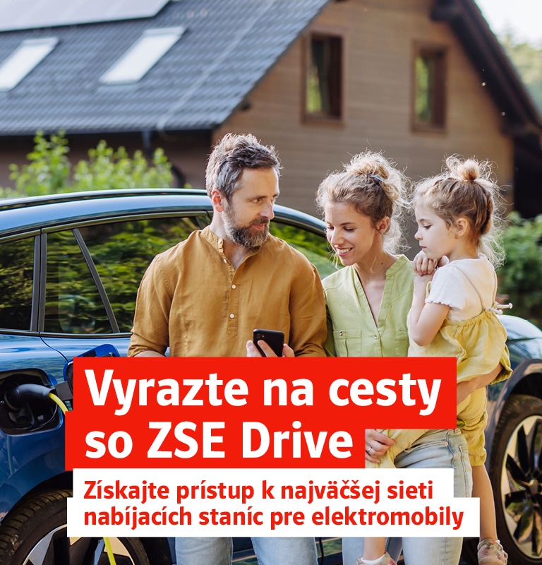 Vyrazte na cesty so ZSE Drive. Získajte prístup k najväčšej sieti nabíjacích staníc pre elektromobily