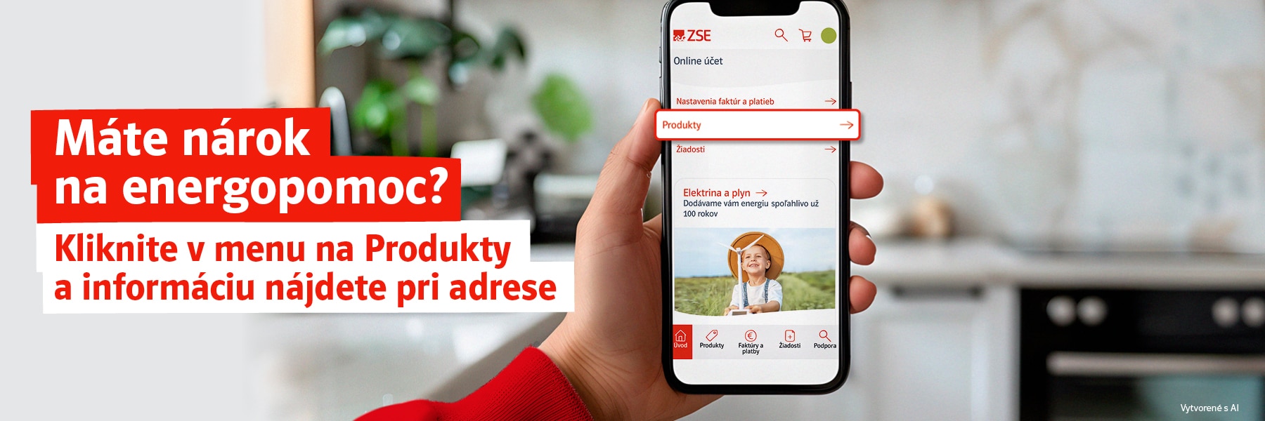 Máte nárok na energopomoc? Kliknite v menu na Produkty a informáciu nájdete pri adrese.