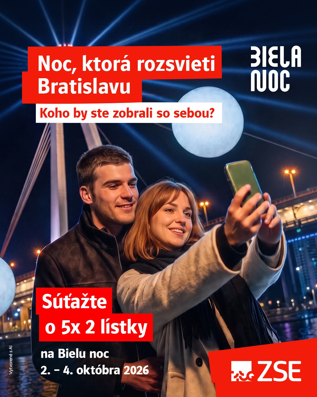 Noc, ktorá rozsvieti Bratislavu. Koho by ste zobrali so sebou? Súťažte o 5x 2 lístky na Bielu noc, 2.-4. októbra 2026