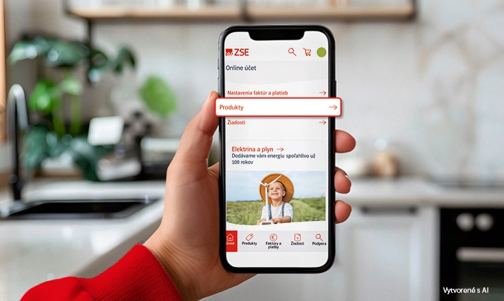Energopomoc v Online účte ZSE na displeji mobilu