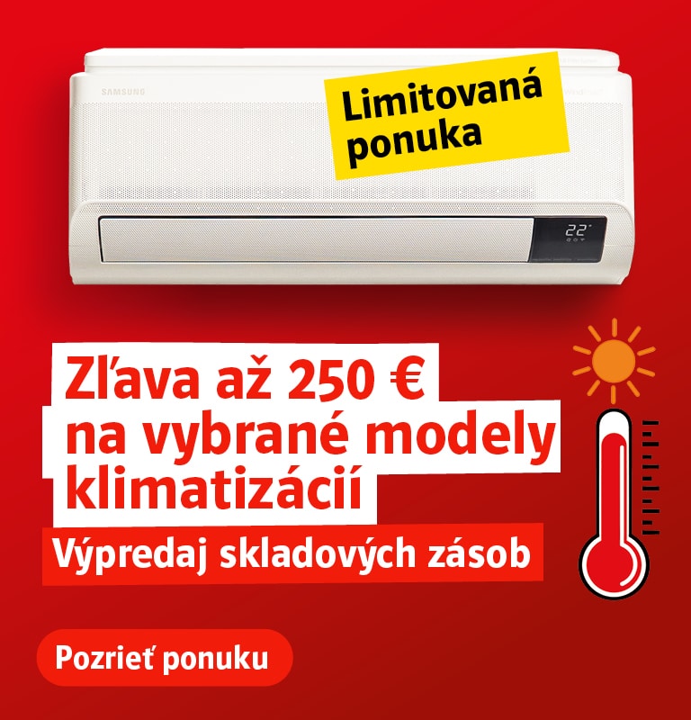 Zľava až 250 € na vybrané modely klimatizácií. Výpredaj skladových zásob. Limitovaná ponuka. Pozrieť ponuku