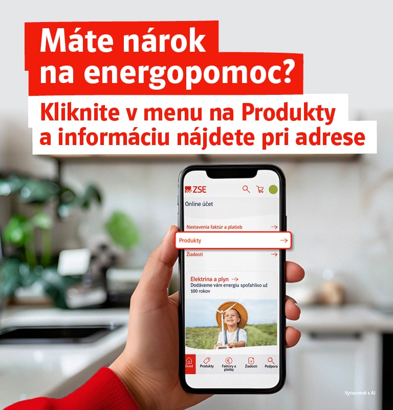 Máte nárok na energopomoc? Kliknite v menu na Produkty a informáciu nájdete pri adrese.